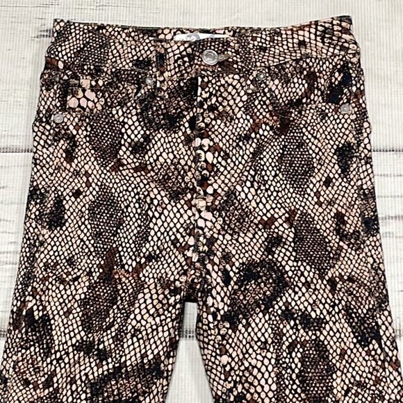 Free People We The Free Jeans NWT Two Faced Snake Skin Pockets Brown Size 24 - Picture 5 of 13
